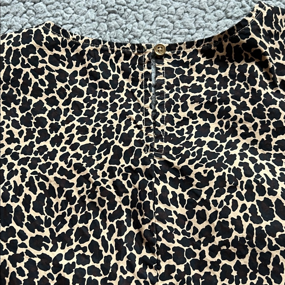 J. Crew J6080 Short Sleeve Puff Sleeve Leopard Print Top - Picture 10 of 11